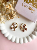 Pampilles MAËLLE petite bouée jaune mangue ou caramel - boucles d’oreilles interchangeables