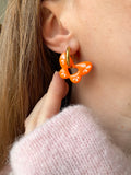 Pampilles papillons OPHÉLIA litchi ou mandarine - boucles d’oreilles interchangeablesa