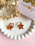 Pampilles MONA petite étoile de mer terracotta nacré - boucles d’oreilles interchangeables