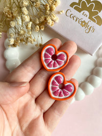 Pampilles ALYA réversibles pamplemousse - boucles d’oreilles interchangeables