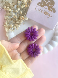 Pampilles APPOLINE violine ou cassis - boucles d’oreilles interchangeables