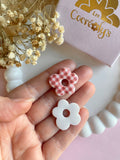 Pampilles FLORALIE réversibles vichy rouge - boucles d’oreilles interchangeables