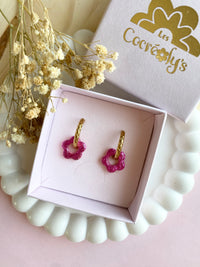 Pampilles FLORETTE métallisées, réversibles - boucles d’oreilles interchangeables