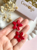 Pampilles TIARÉ rouge cerise - boucles d’oreilles interchangeables