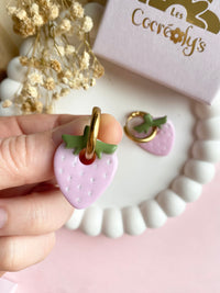 Pampilles fraise rose doux SERENA - boucles d’oreilles interchangeable