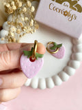 Pampilles fraise rose doux SERENA - boucles d’oreilles interchangeable