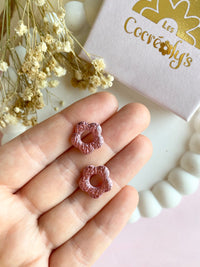 Pampilles FLORETTE métallisées, réversibles - boucles d’oreilles interchangeables