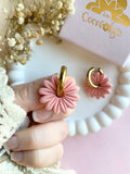 Pampilles BAHLIA pêche ou corail - boucles d’oreilles interchangeables