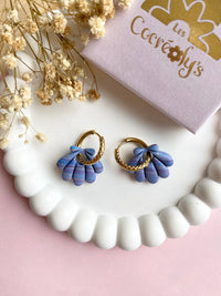 Pampilles JEANINE bleutées  - boucles d’oreilles interchangeables