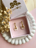 Pampilles FLORETTE doré ou blanche éclats dorés - boucles d’oreilles interchangeables