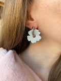 Pampilles ODINA framboise, mandarine ou blanc éclats argentés - boucles d’oreilles interchangeables