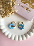 Pampilles MARIETTE rose ou bleu PAILLETÉES - boucles d’oreilles interchangeables