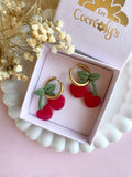 Pampilles cerise rouge SERENA - boucles d’oreilles interchangeables
