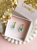 Pampilles FLORETTE couleur menthe - boucles d’oreilles interchangeables