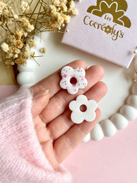 Pampilles FLORALIE réversibles fleuris rose - boucles d’oreilles interchangeables