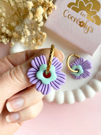 Pampilles FLORETTE couleur menthe - boucles d’oreilles interchangeables