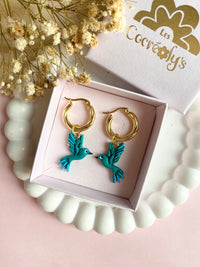 Pampilles ESMÉE petit colibri - boucles d’oreilles interchangeables