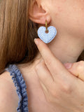 Pampilles INAYA effet Denim bleu clair - boucles d’oreilles interchangeables