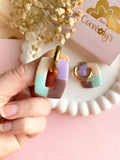 Pampilles ÉZIA couleurs nude, beige, lilas et menthe - boucles d’oreilles interchangeables