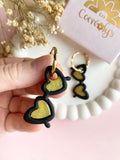 Pampilles TESSA lunette de soleil noir doré - boucles d’oreilles interchangeables