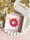 Pin's à lunettes - fleur rose tropical