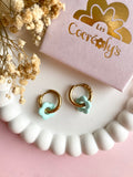 Pampilles FLORETTE couleur menthe - boucles d’oreilles interchangeables