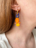 Pampilles LÉON perroquets blanc jaune ou perroquets bleu orange jaune - boucles d’oreilles interchangeables