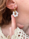 Pampilles MARIETTE rouge cerise ou terracotta nacré ou doré réversibles - boucles d’oreilles interchangeables