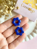 Pampilles MARIETTE blanc nacré ou bleu lagon nacré ou bleu roi - boucles d’oreilles interchangeables