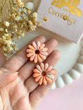 Pampilles APPOLINE pêche corail et pointe d'orange - boucles d’oreilles interchangeables