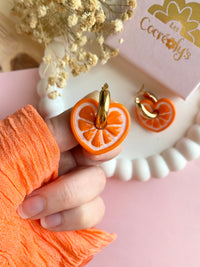 Pampilles ALYA réversibles orange - boucles d’oreilles interchangeables