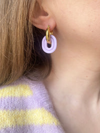 Pampilles BAO jaune citron, bois de rose ou lilas - boucles d’oreilles interchangeables