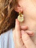 Pampilles MAÉ blanc doré - boucles d’oreilles interchangeables