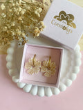 Pampilles ODINA sauge, rose, blanc éclats dorés ou mimosa - boucles d’oreilles interchangeables