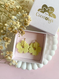 Pampilles ODINA sauge, rose, blanc éclats dorés ou mimosa - boucles d’oreilles interchangeables