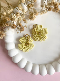 Pampilles ODINA sauge, rose, blanc éclats dorés ou mimosa - boucles d’oreilles interchangeables