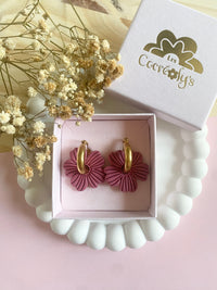 Pampilles ODINA sauge, rose, blanc éclats dorés ou mimosa - boucles d’oreilles interchangeables
