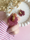 Pampilles ODINA sauge, rose, blanc éclats dorés ou mimosa - boucles d’oreilles interchangeables