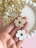 Pampilles ODINA sauge, rose, blanc éclats dorés ou mimosa - boucles d’oreilles interchangeables