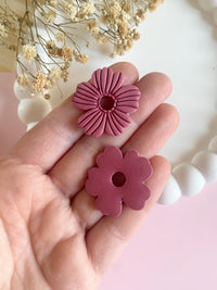 Pampilles ODINA sauge, rose, blanc éclats dorés ou mimosa - boucles d’oreilles interchangeables