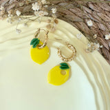 Boucles d’oreilles Créole Citron jaune interchangeable