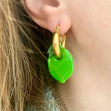 Boucles d’oreilles Créole Citron vert interchangeable
