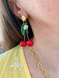Puces d’oreilles pendante Cerise