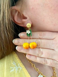 Puces d’oreilles pendante Cerise