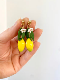 Puces d’oreilles pendante Citron YVETTE