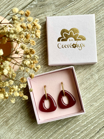 Pampilles AMBRE pourpre, terracotta ou pistache - boucles d’oreilles interchangeables