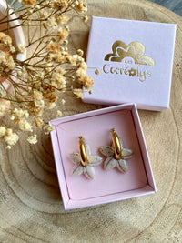 Pampilles TIARÉ stracciatella - boucles d’oreilles interchangeables